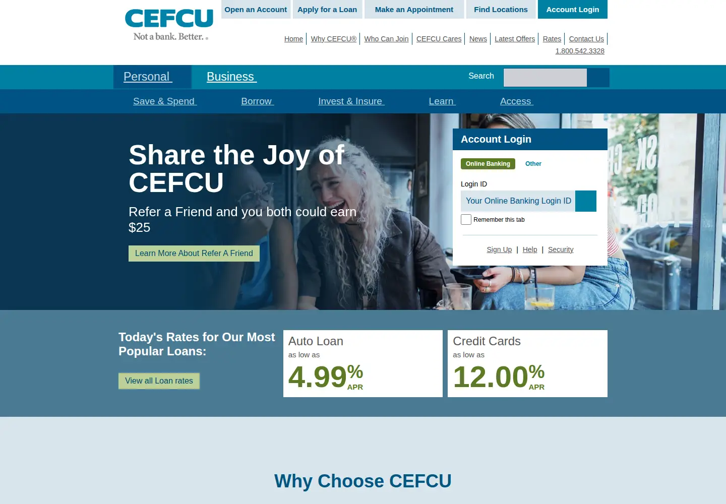Captured homepage of cefcu.com in the current scan