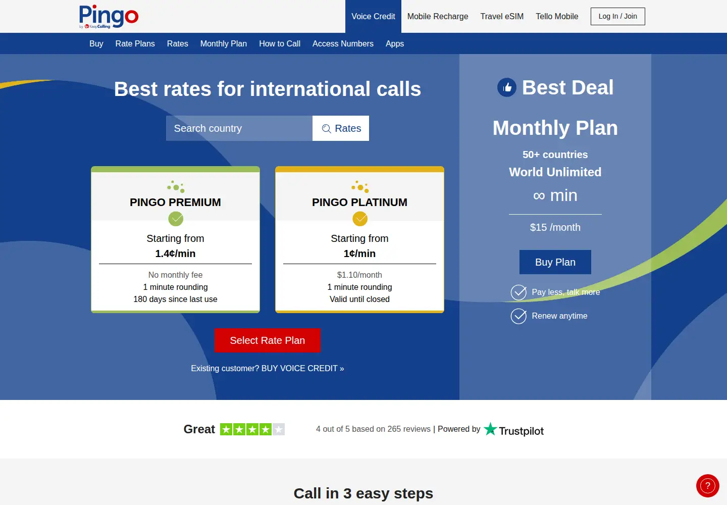 Captured homepage of pingo.com in the current scan