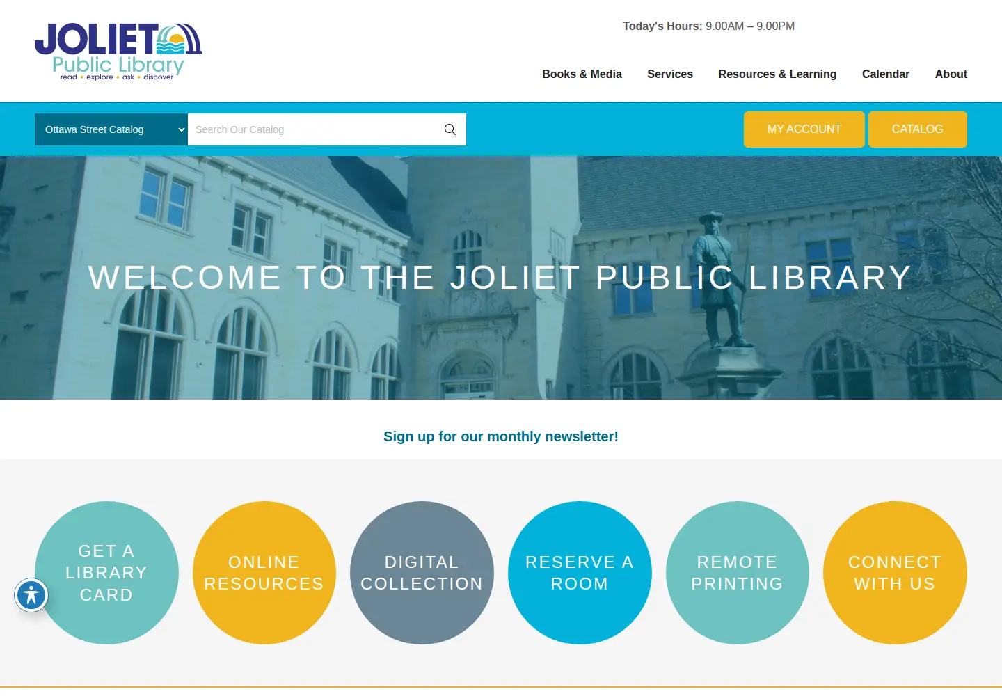 Screenshot of jolietlibrary.org