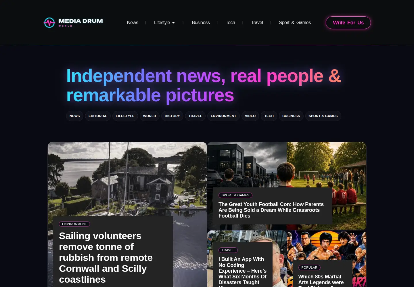 Captured homepage of mediadrumworld.com in the current scan