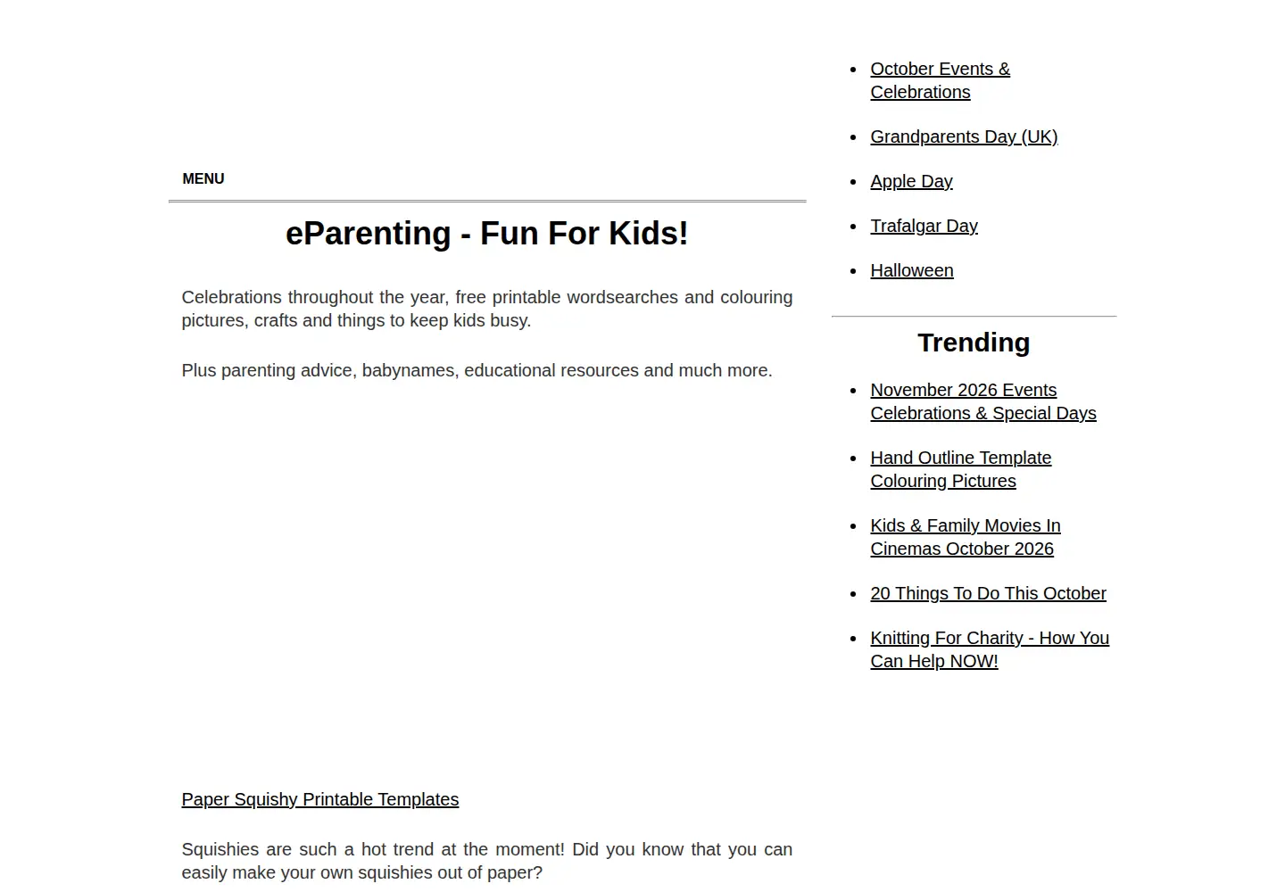 Screenshot of eparenting.co.uk