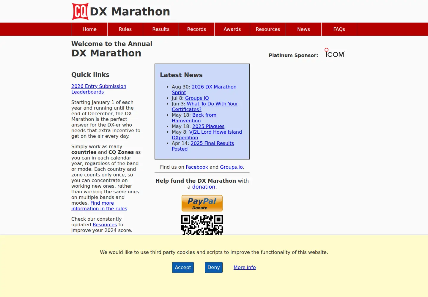 Screenshot of dxmarathon.com