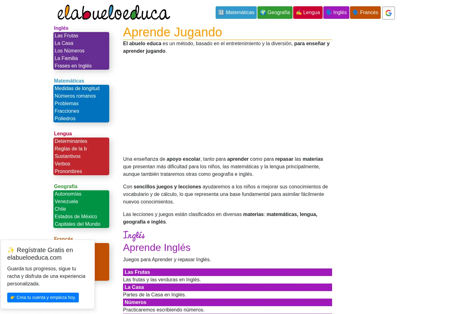 Captured homepage of elabueloeduca.com in the current scan