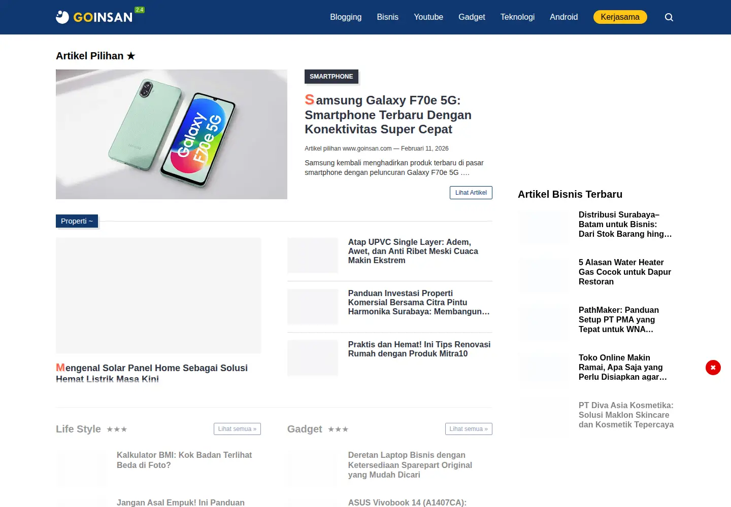 Captured homepage of goinsan.com in the current scan