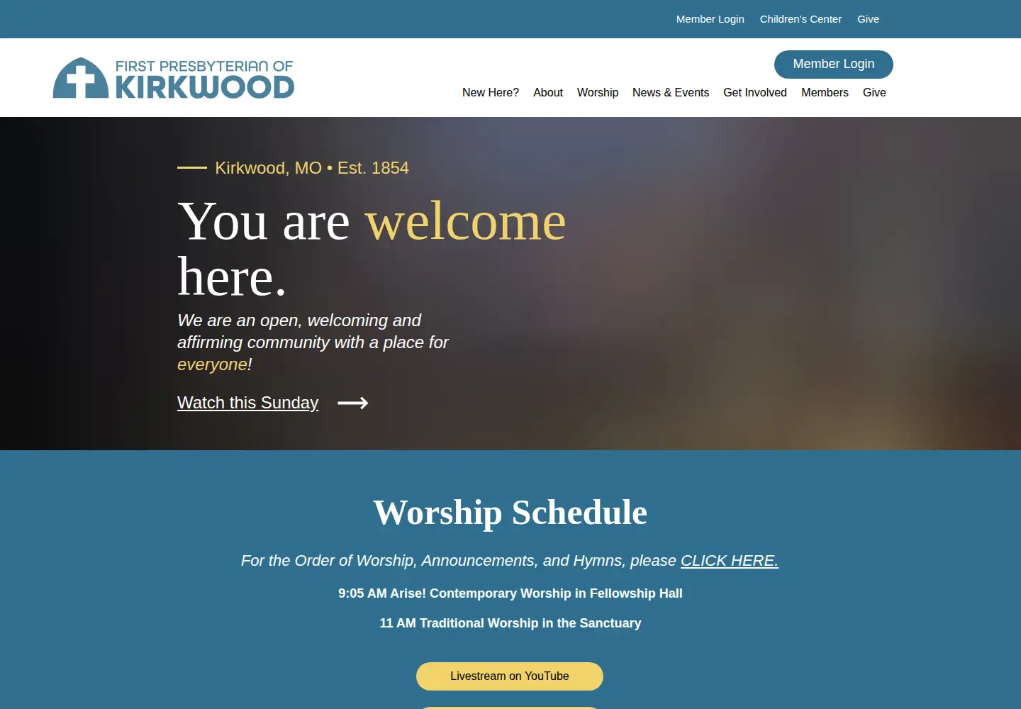 Screenshot of kirkwoodpres.org