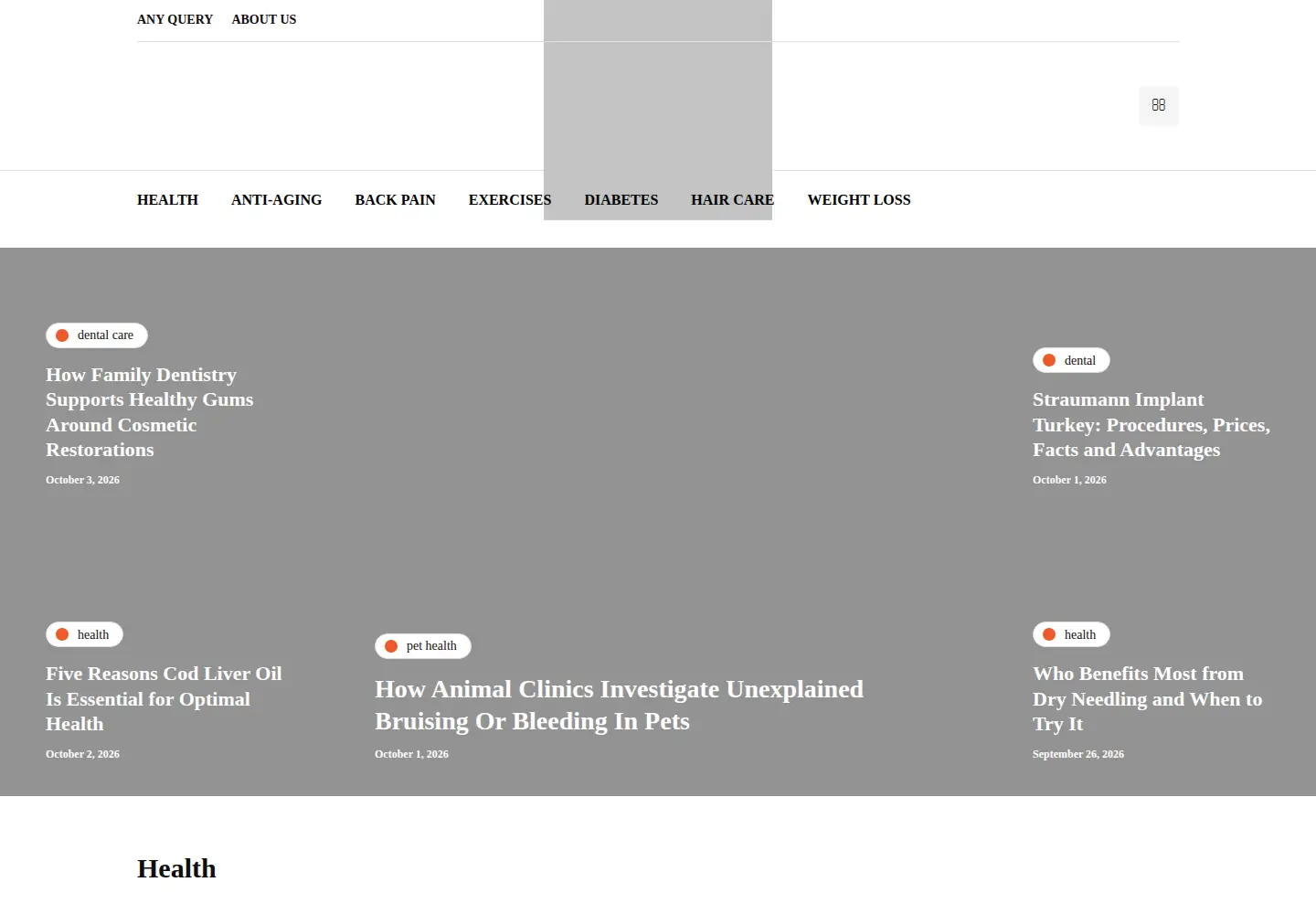 Captured homepage of healingxchange.com in the current scan