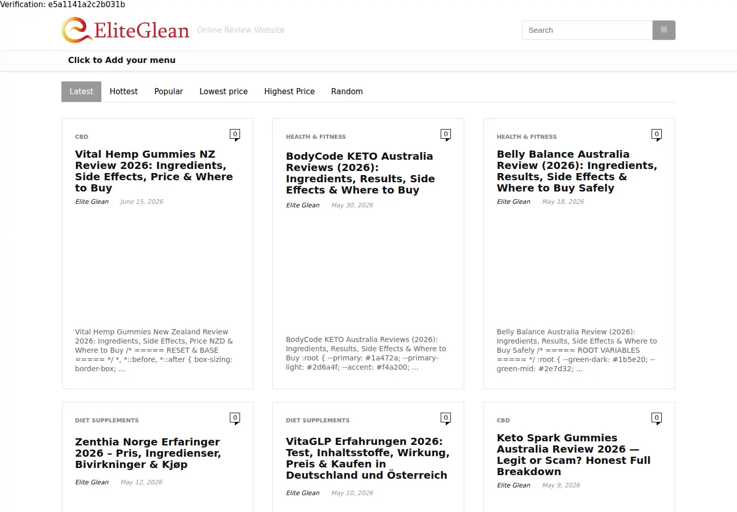 Screenshot of eliteglean.com