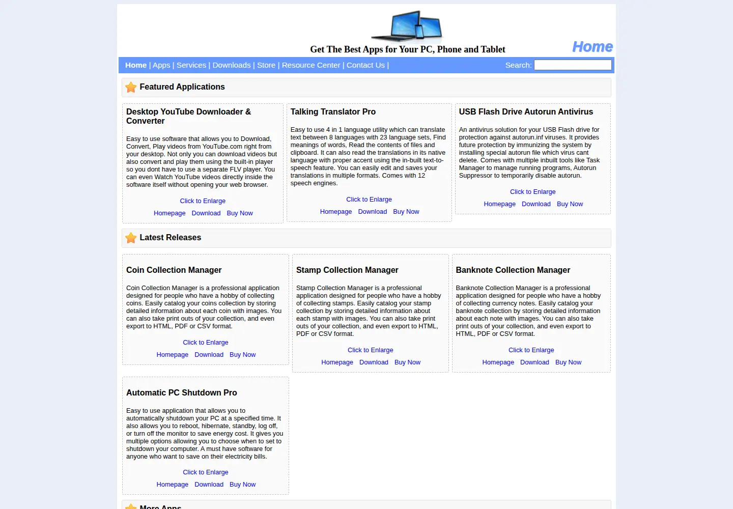 Captured homepage of abhisoft.net in the current scan