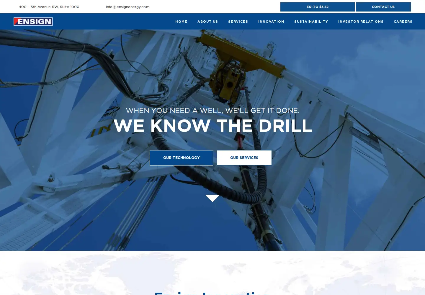 Screenshot of ensignenergy.com