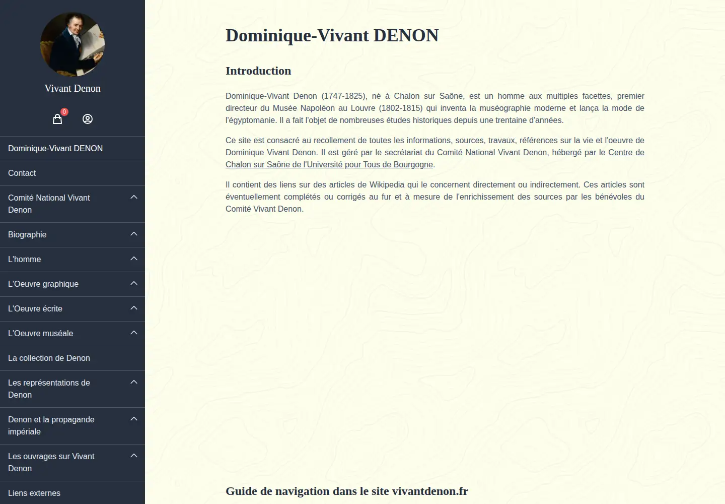 Screenshot of vivantdenon.fr