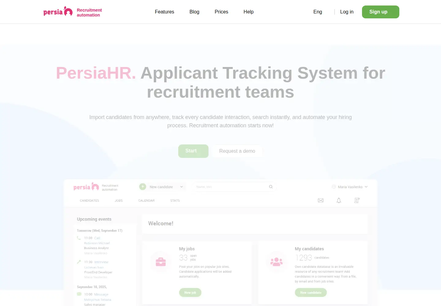Screenshot of persiahr.com