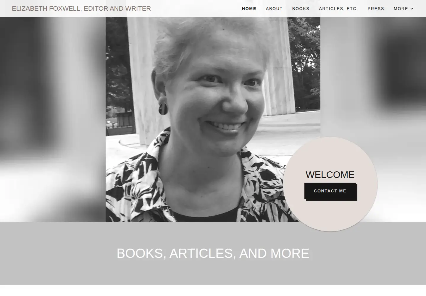 Captured homepage of elizabethfoxwell.com in the current scan