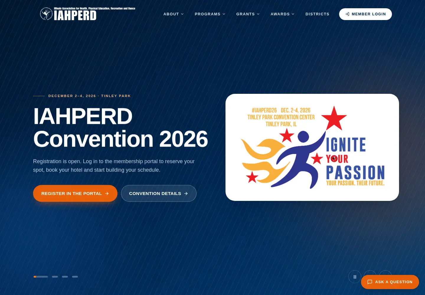 Screenshot of iahperd.org