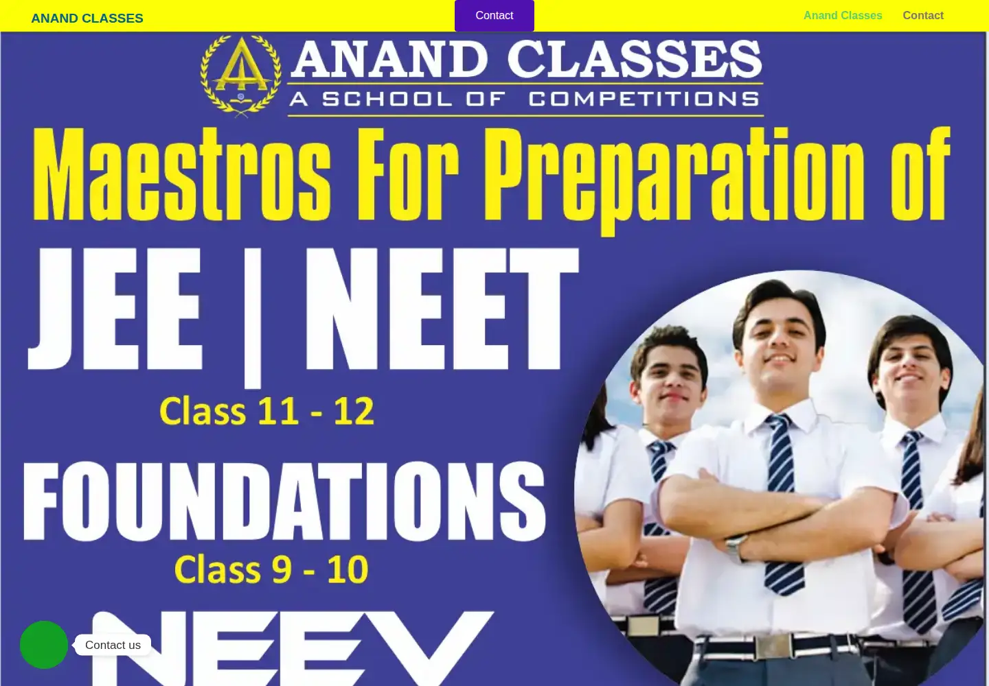 Screenshot of anandclasses.co.in