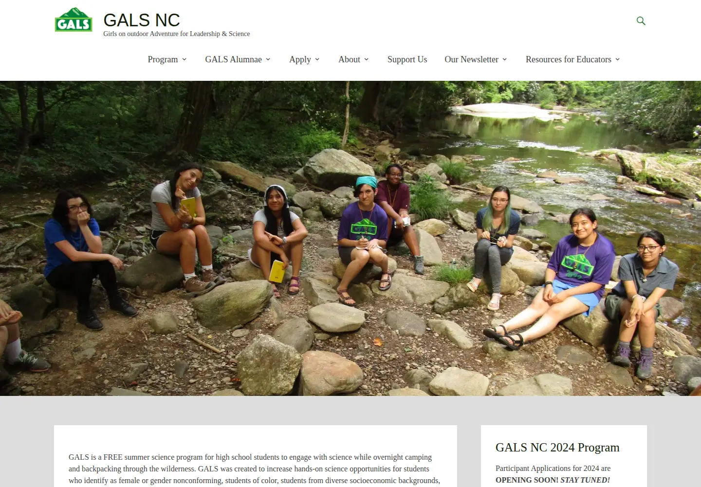 Screenshot of sciencegals.org