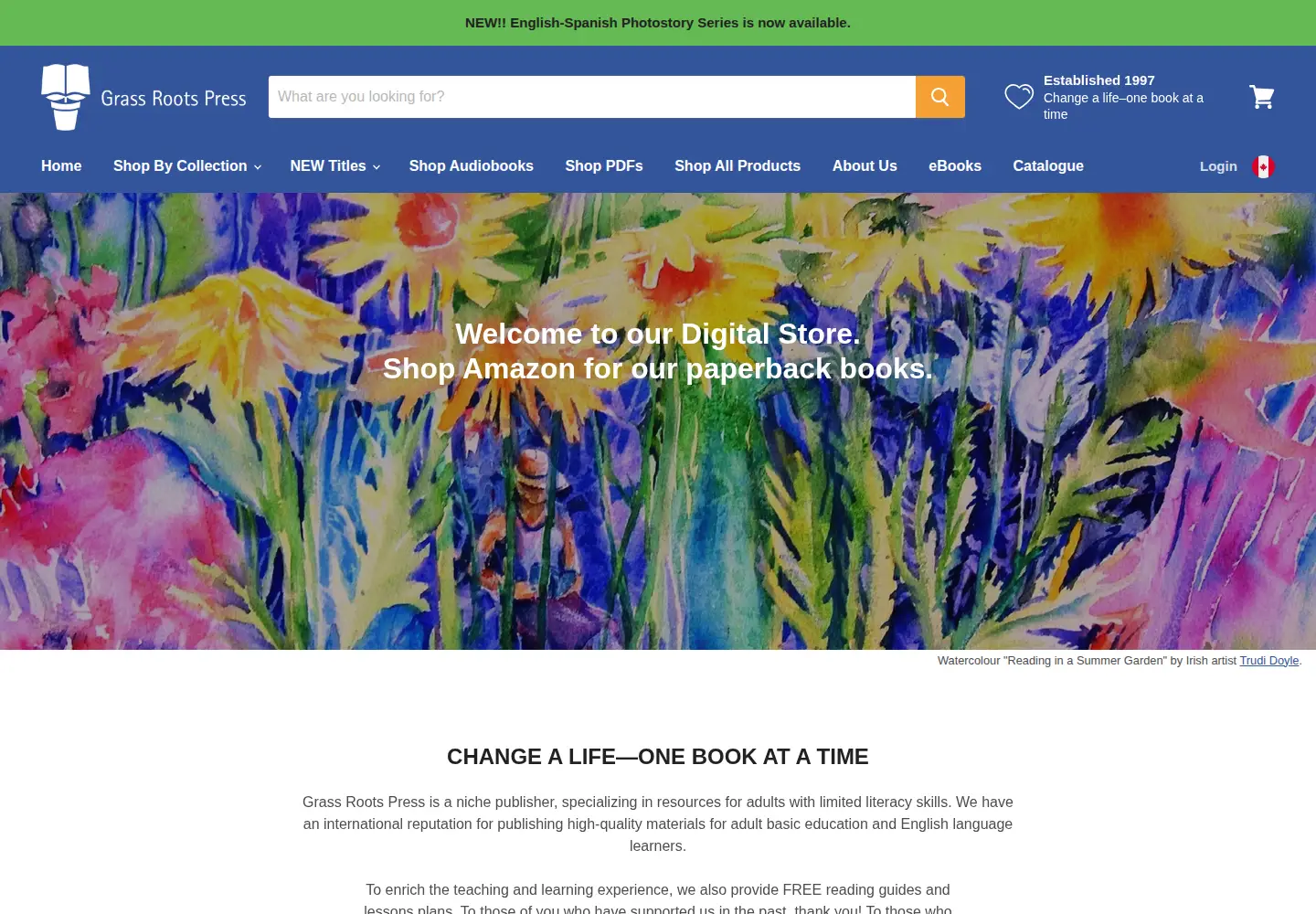 Screenshot of grassrootsbooks.net