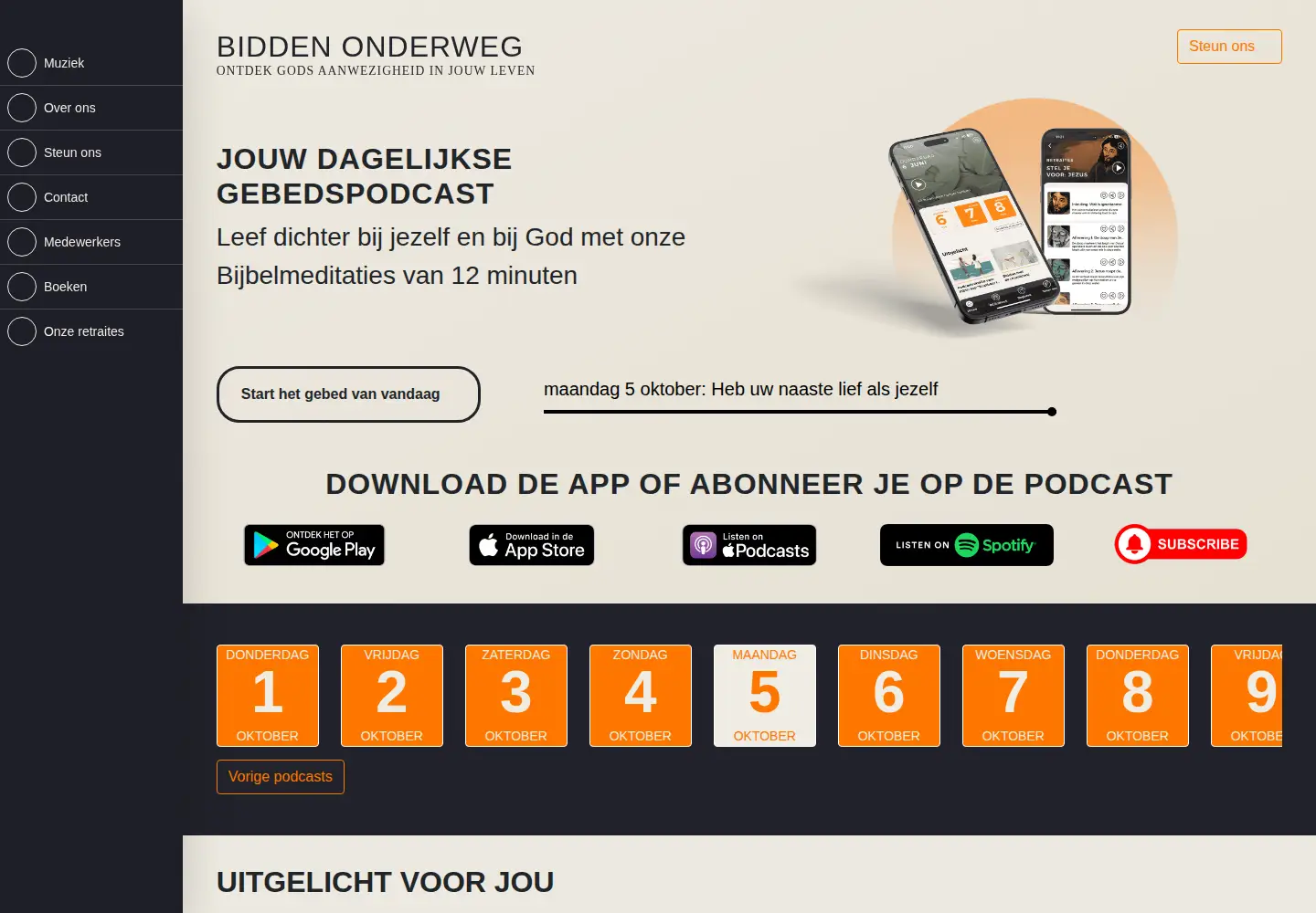 Screenshot of biddenonderweg.org
