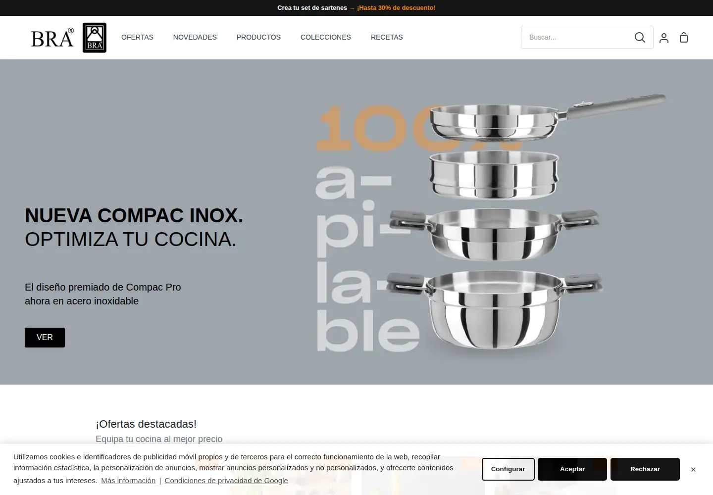Screenshot of cocinaconbra.com