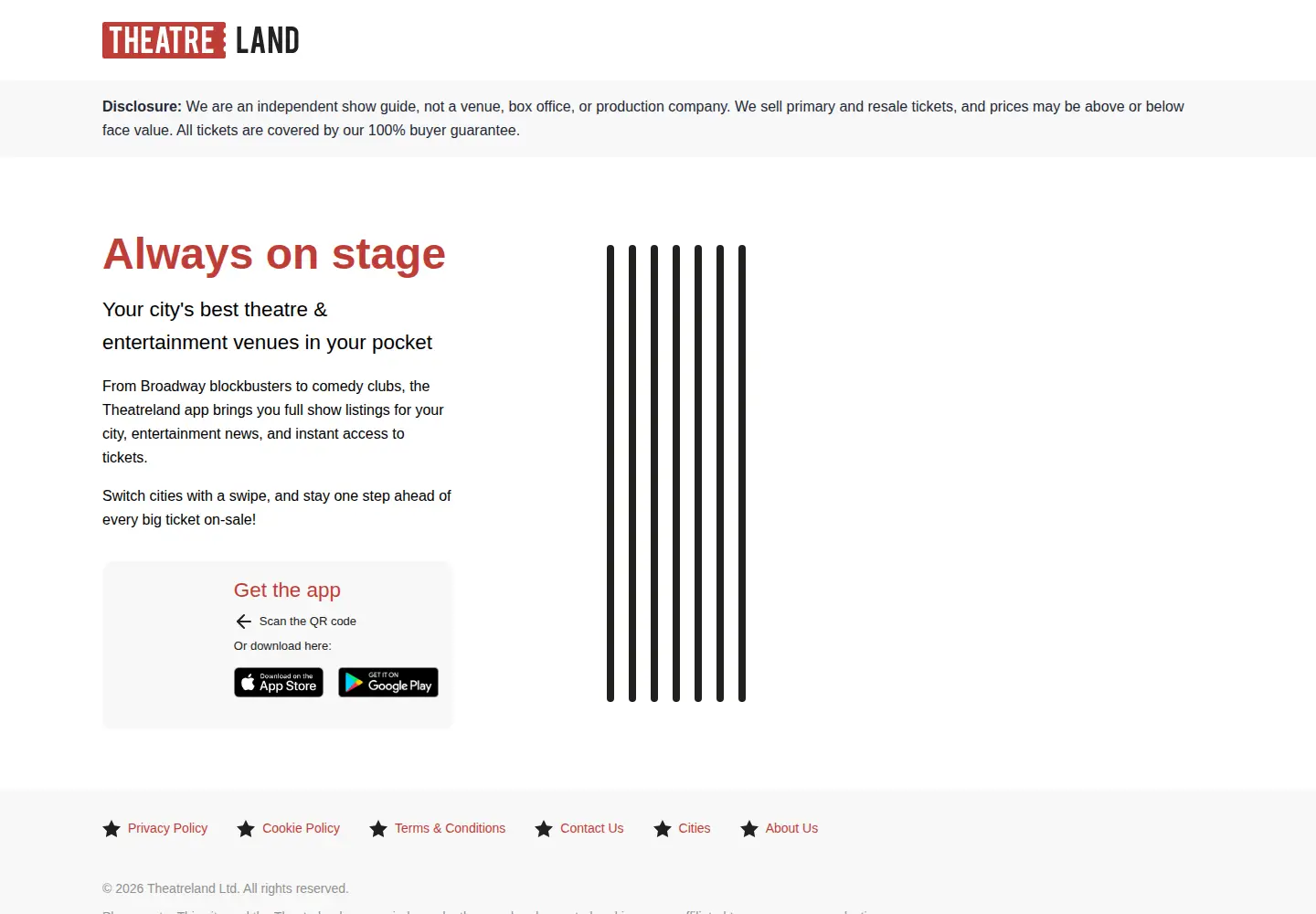 Screenshot of mytheatreland.com