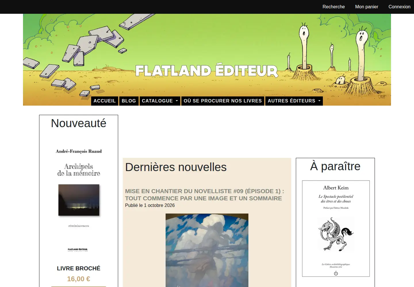 Captured homepage of flatland-editeur.fr in the current scan