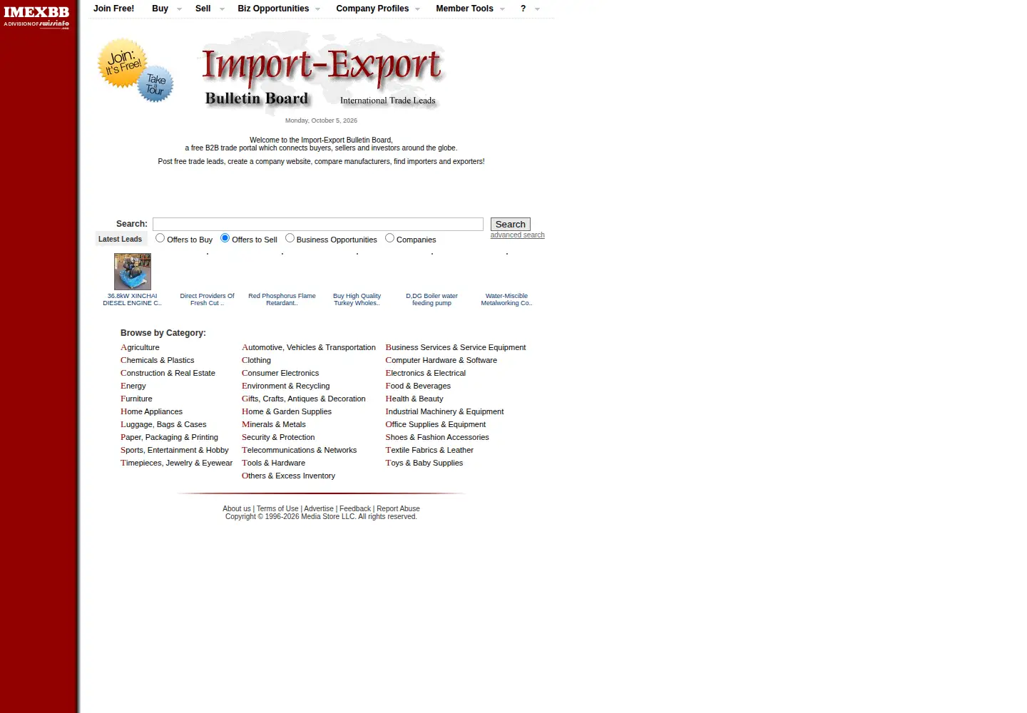 Screenshot of imexbb.com