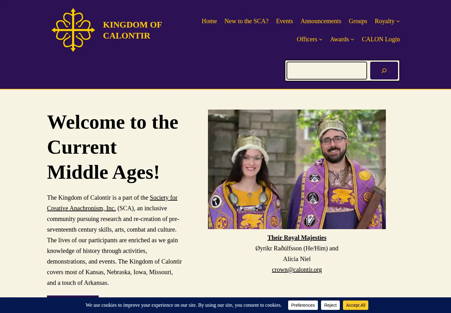 Screenshot of calontir.org