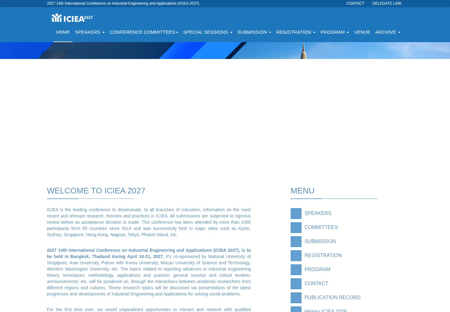 Captured homepage of iciea.org in the current scan