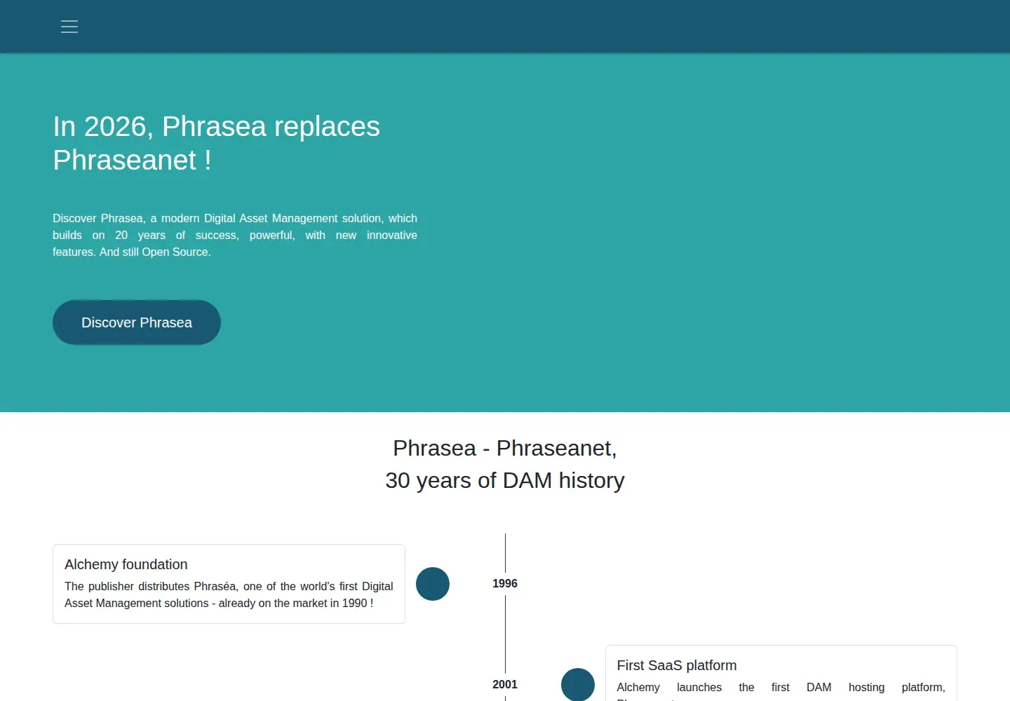 Screenshot of phraseanet.com