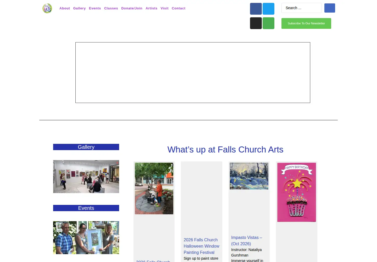 Captured homepage of fallschurcharts.org in the current scan