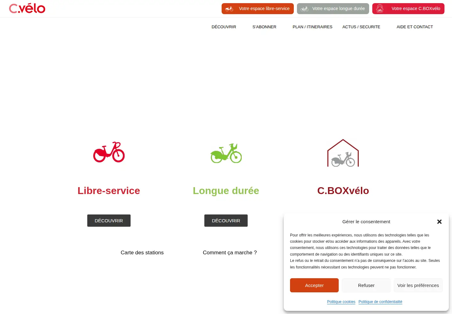 Screenshot of c-velo.fr