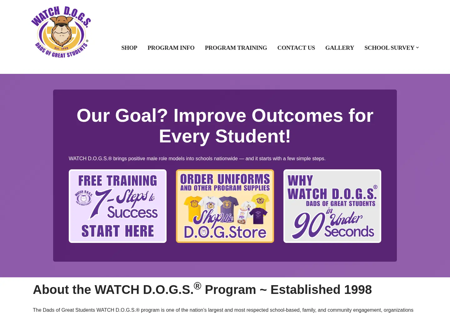Screenshot of dadsofgreatstudents.com