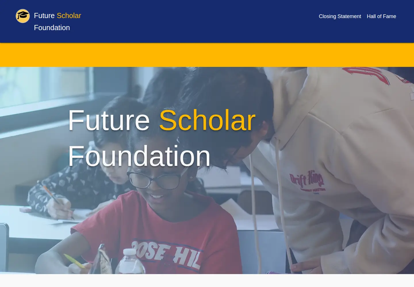 Captured homepage of futurescholarfoundation.org in the current scan