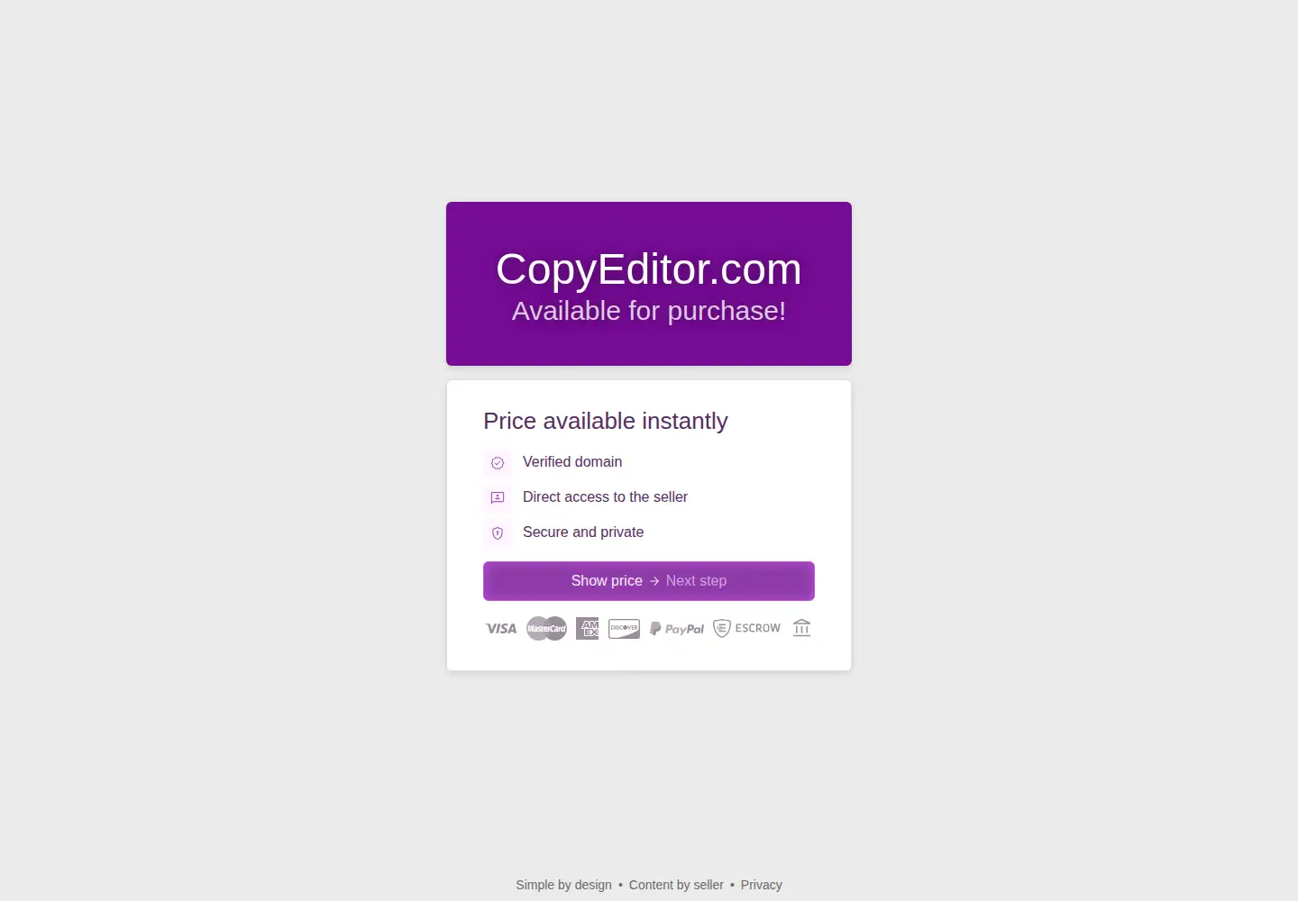 Screenshot of copyeditor.com