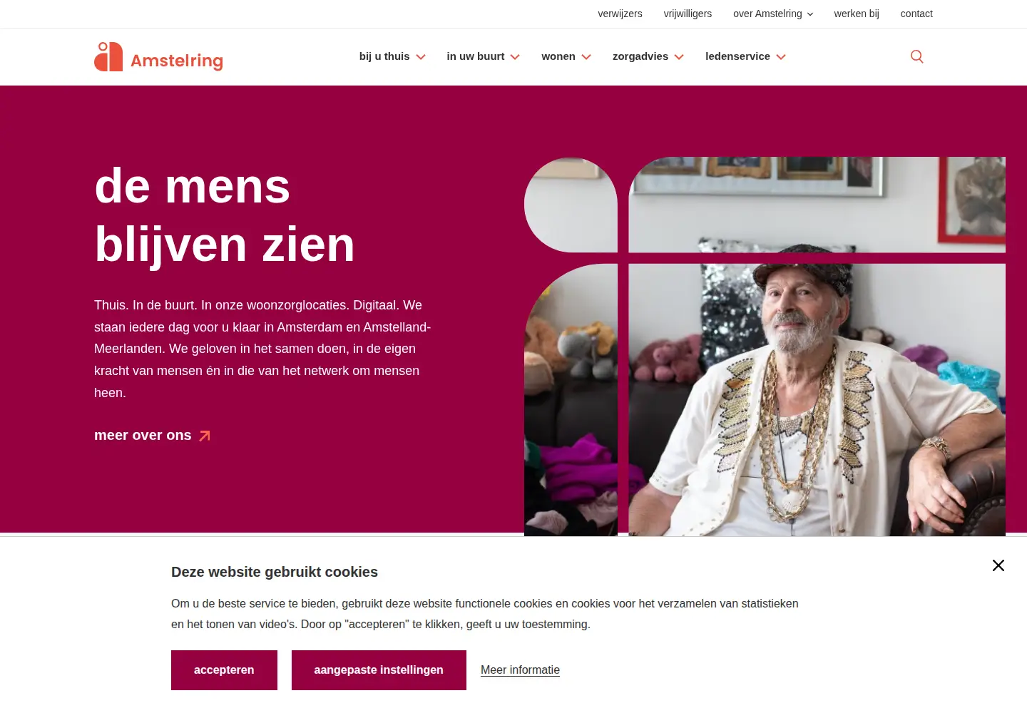 Captured homepage of amstelring.nl in the current scan