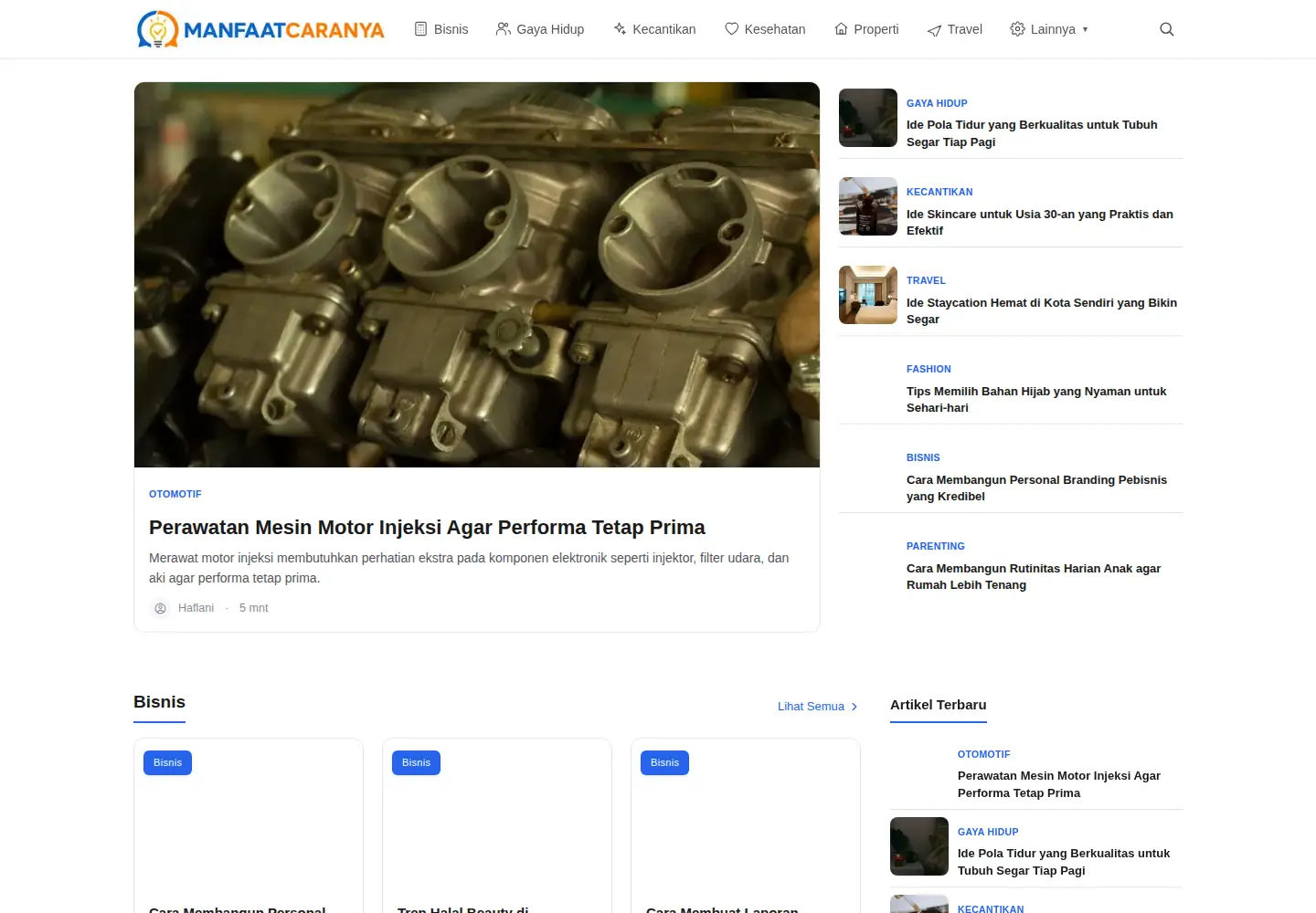 Captured homepage of manfaatcaranya.com in the current scan