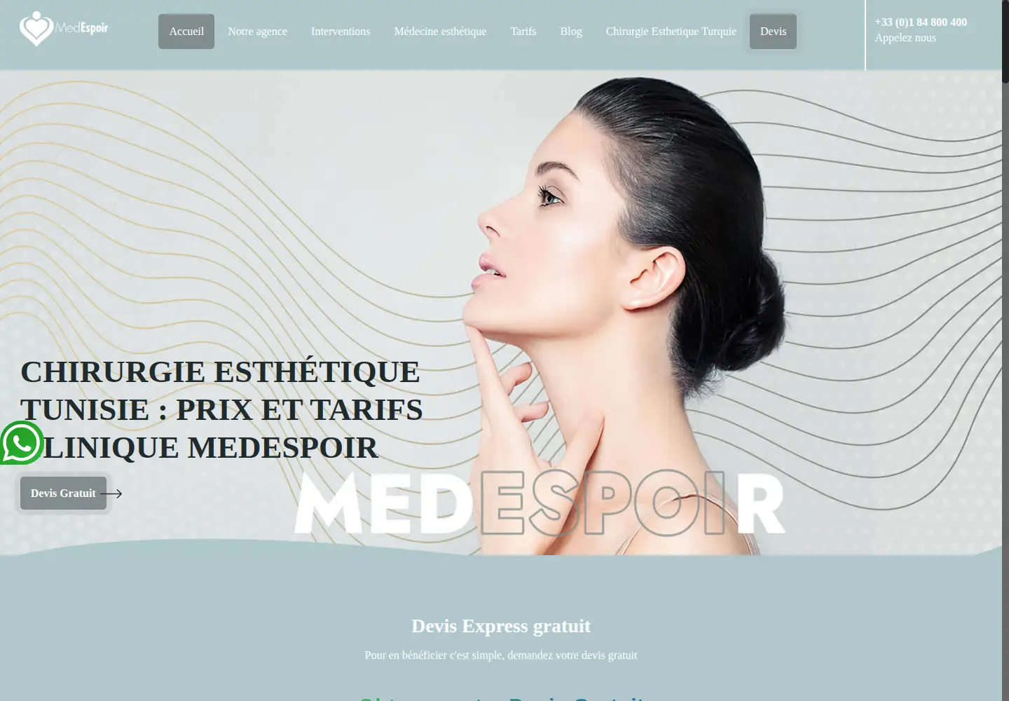 Screenshot of clinique-medespoir.com