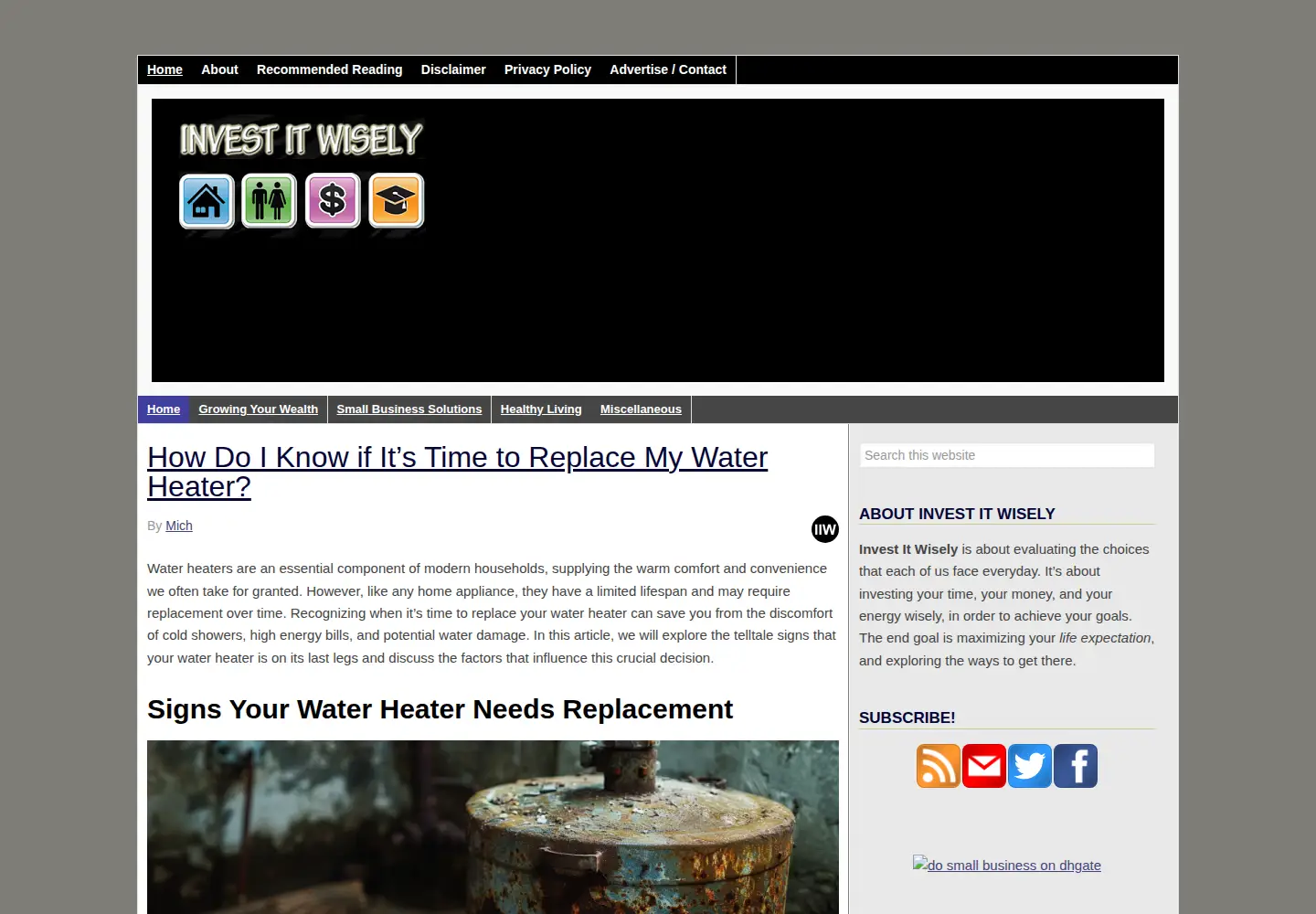Screenshot of investitwisely.com
