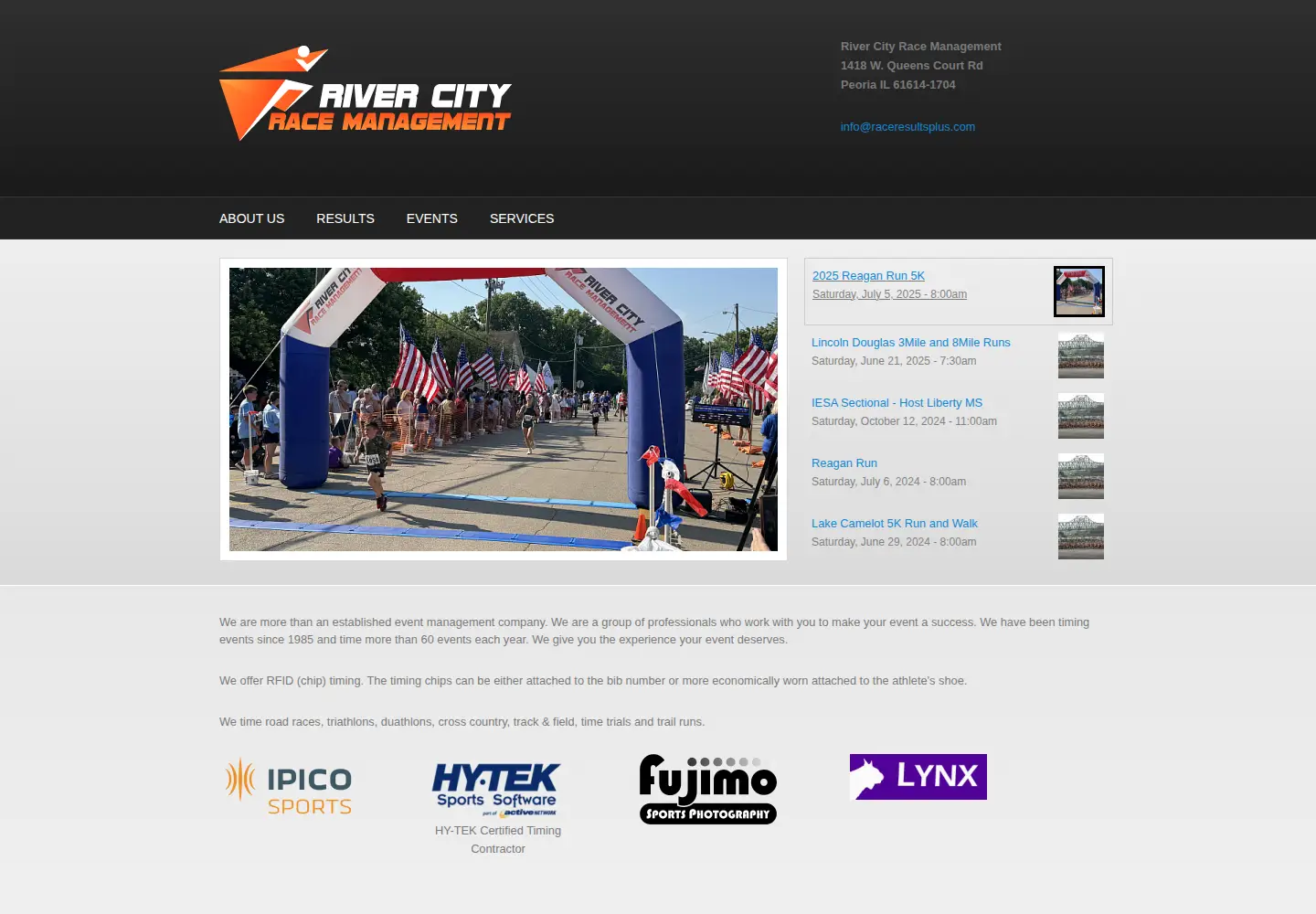 Screenshot of raceresultsplus.com