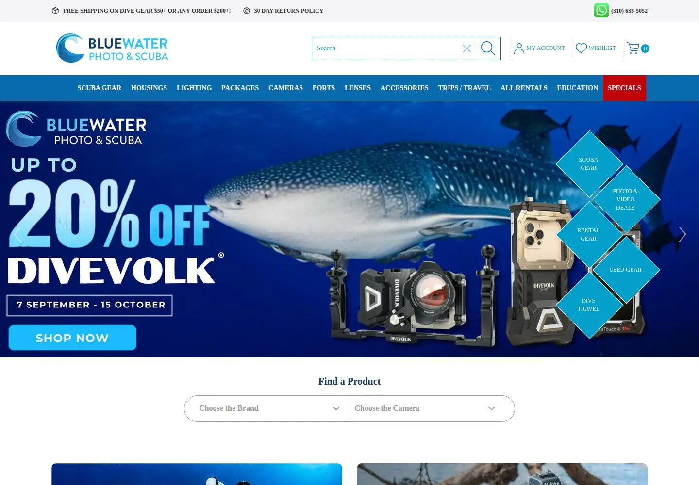 Captured homepage of bluewaterphotostore.com in the current scan