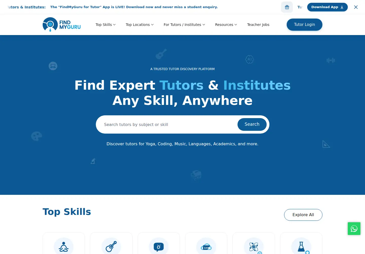 Screenshot of findmyguru.com