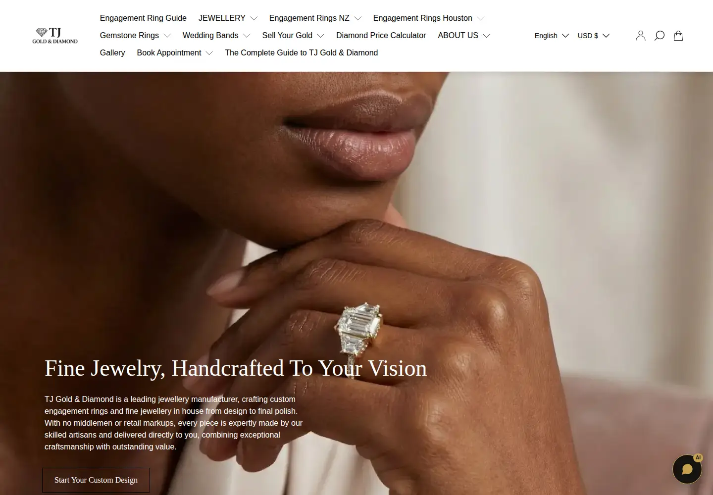 Captured homepage of tjdiamond.co in the current scan