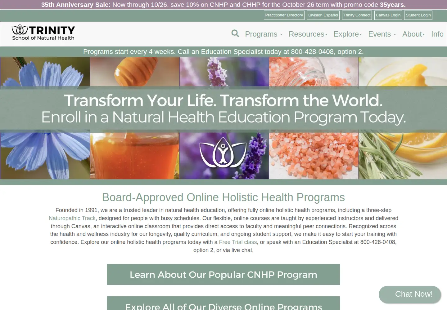 Captured homepage of trinityschool.org in the current scan