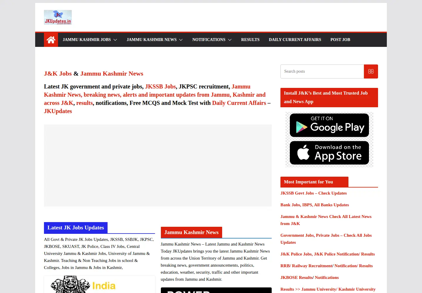 Captured homepage of jkadworld.com in the current scan