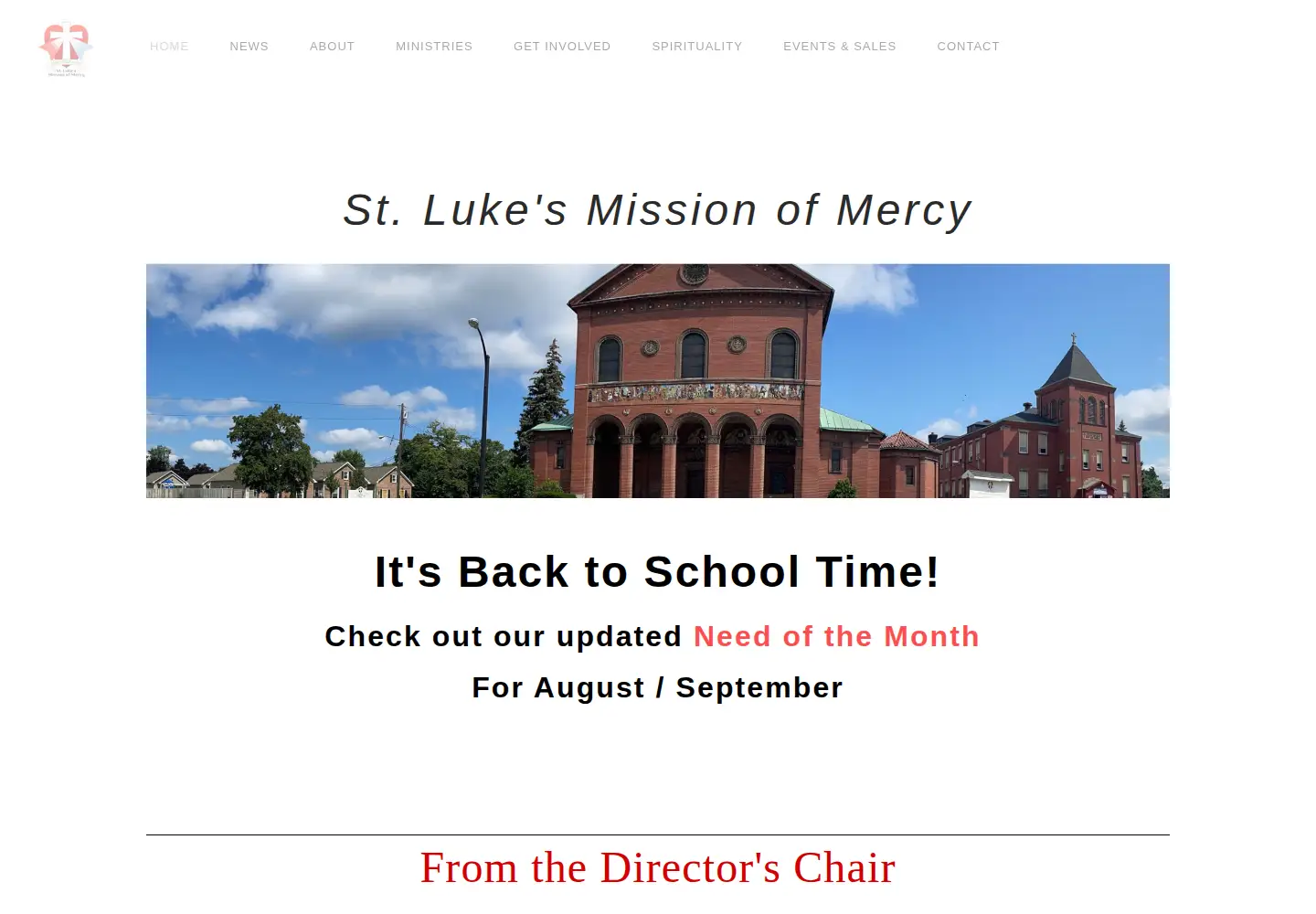 Screenshot of stlukesmissionofmercy.org