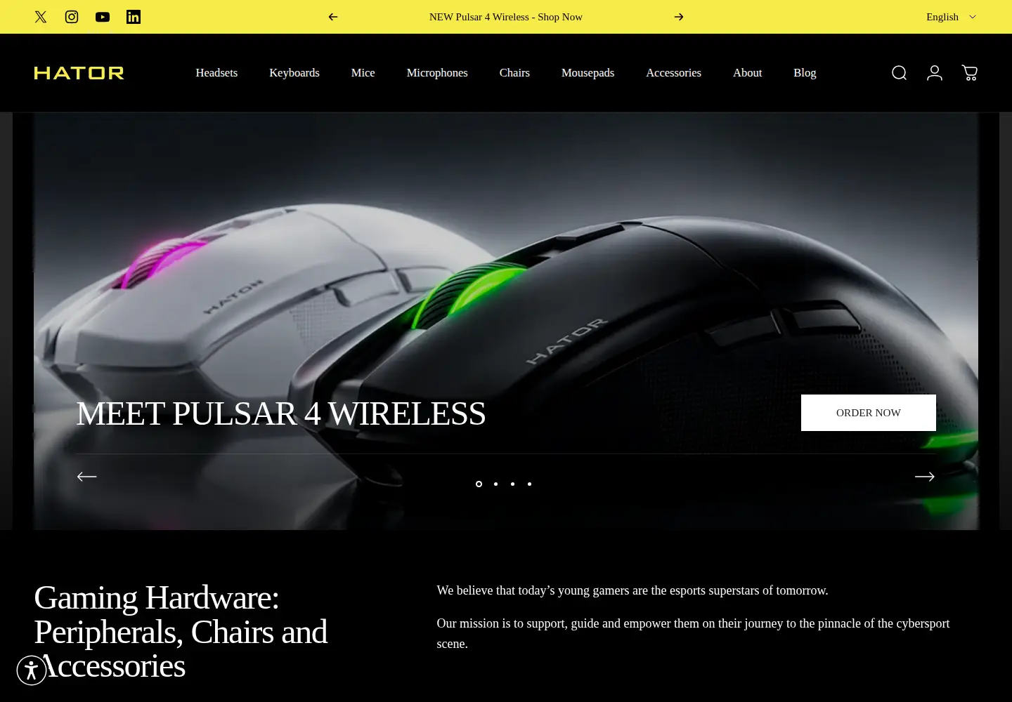 Captured homepage of hator.com in the current scan