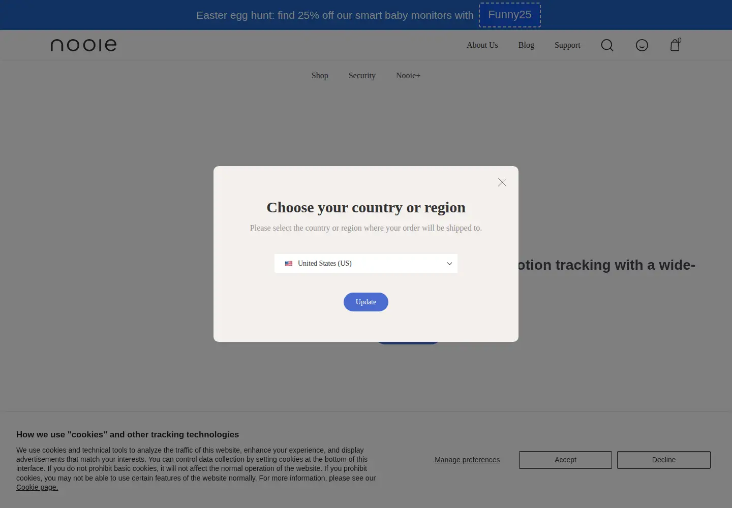 Screenshot of nooie.com