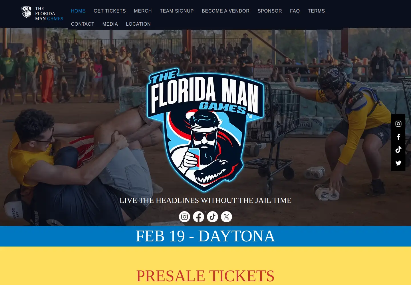 Screenshot of thefloridamangames.com