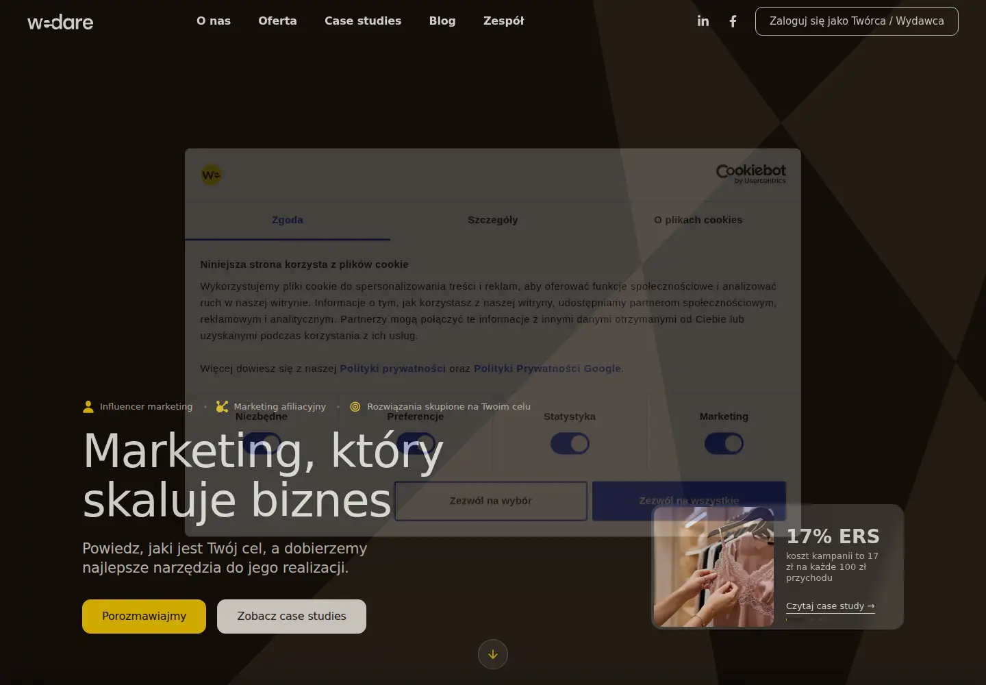 Screenshot of wedare.pl