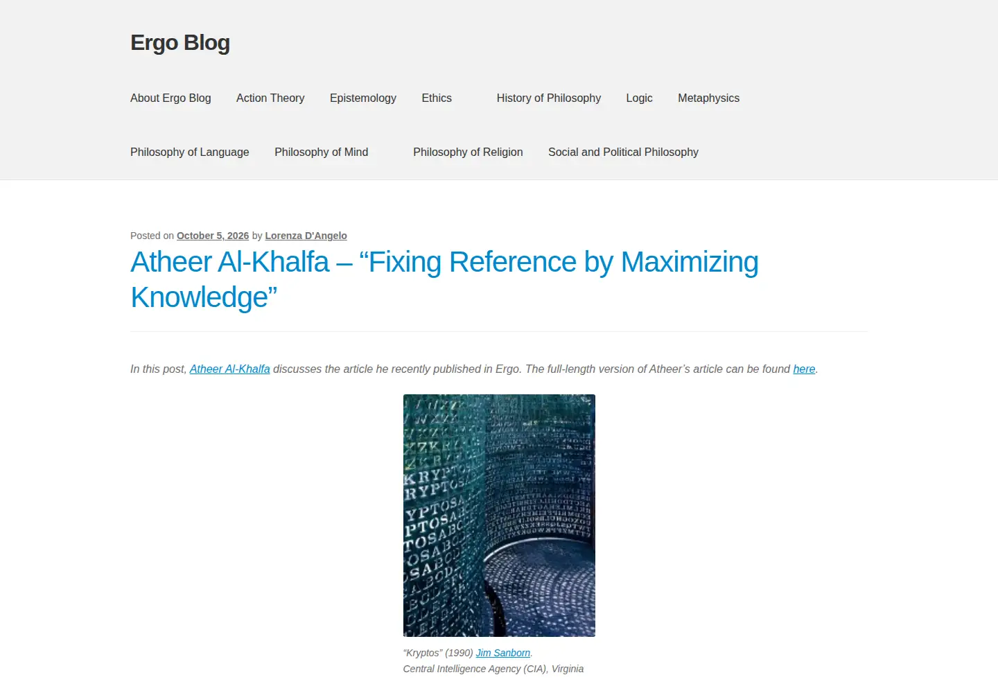 Captured homepage of ergoblog.org in the current scan