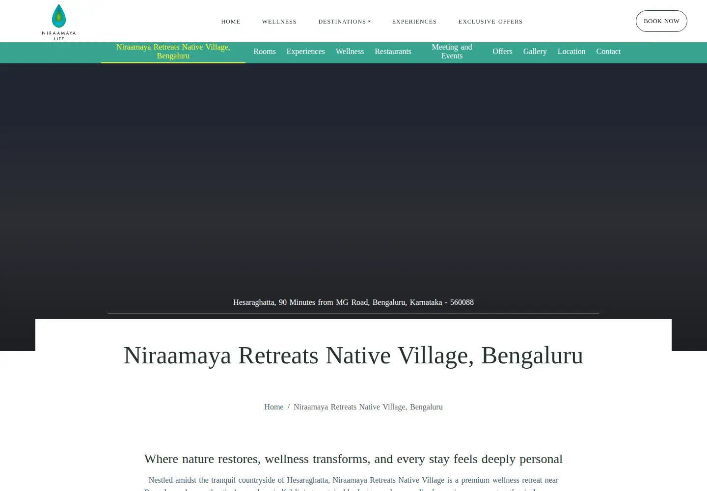 Captured homepage of ournativevillage.com in the current scan